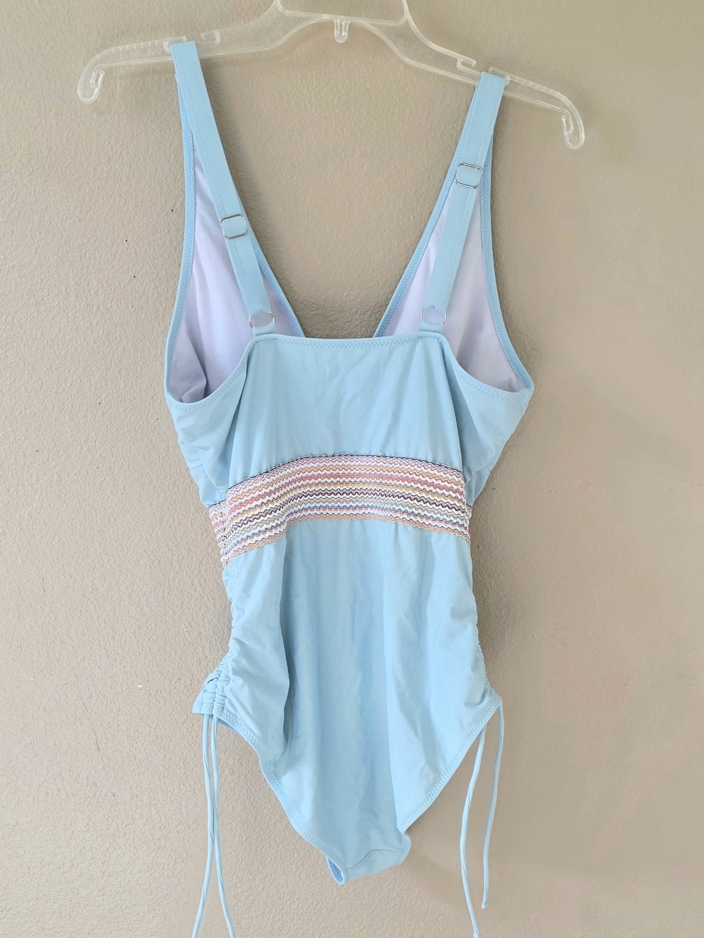 B Swim Blue Tummy Control Flattering One Piece Swimsuit - Size Large - Picture 3 of 4